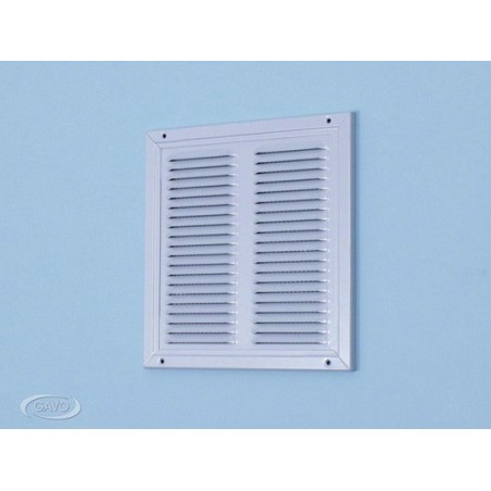 Gavo 1MGS-3015W grille en aluminium blanc avec cadre moustiquaire 300x150mm