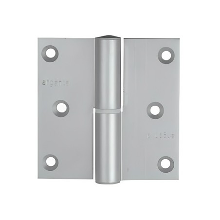 Paumelle en aluminium argenté pour porte gauche 80x80mm /3pcs