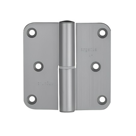 Paumelle en aluminium argenté pour porte gauche 80x80mm /3pcs