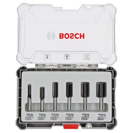 Bosch coffret de 6 fraises droites avec queue 8mm