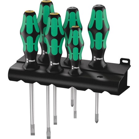 Wera set de 6 tournevis à fente et Pozidriv 334/355/6