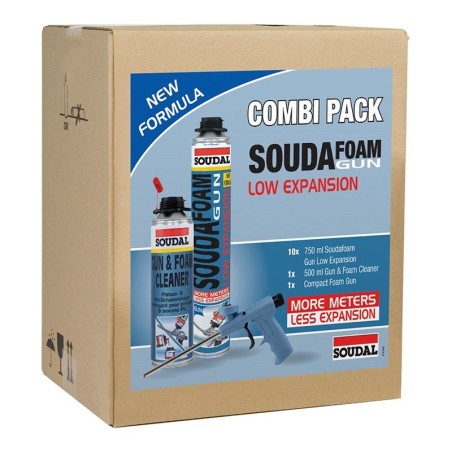 Soudal Combibox Soudafoam Low Expansion GUN 750ML 10+1+1