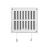 Tris 687W-SB grille réglable en PVC blanc sans moustiquaire 16x16cm