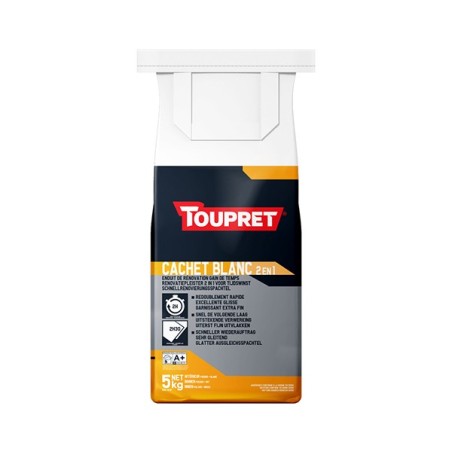 Toupret enduit d'égalisage Cachet blanc 2 en 1 5kg