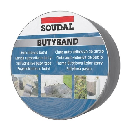 Soudal Butyband bande d'étanchéité en gris aluminium 10cm x 10m