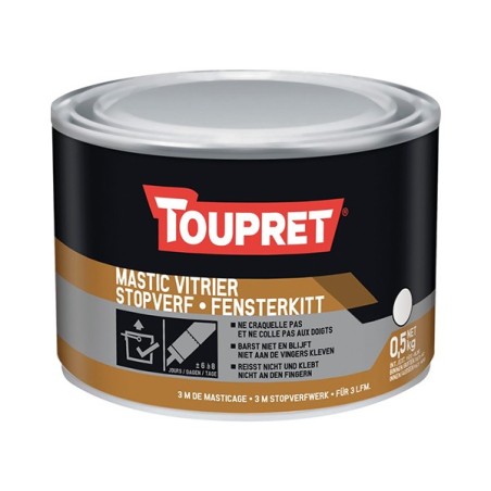 Toupret mastic vitre blanc 500g