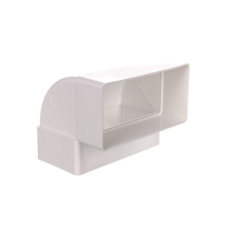 Coude vertical 90° en PVC blanc 110x54mm