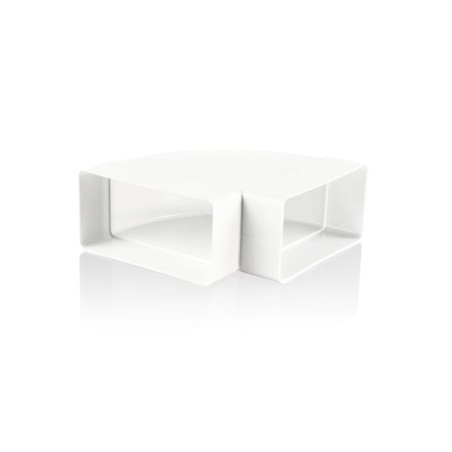 Coude horizontal 90° en PVC blanc 110x54mm