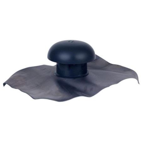 Nicoll chapeau de ventilation noir avec collerette étanchéité Ø160mm