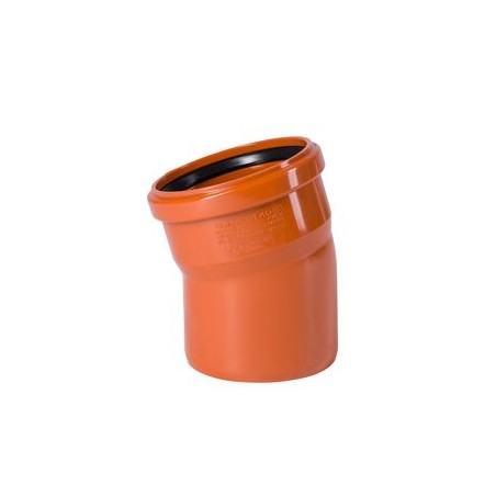 Coude d'égout en PVC orange 15° Ø110mm MF