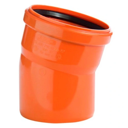 Coude d'égout en PVC orange 15° Ø125mm MF