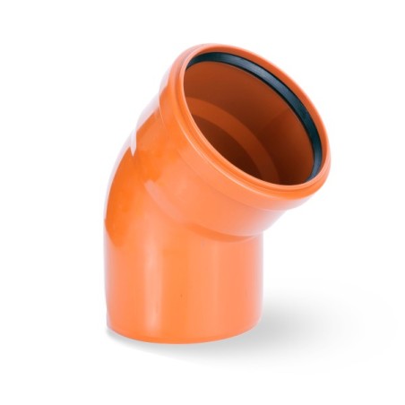 Coude d'égout en PVC orange 45° Ø125mm MF