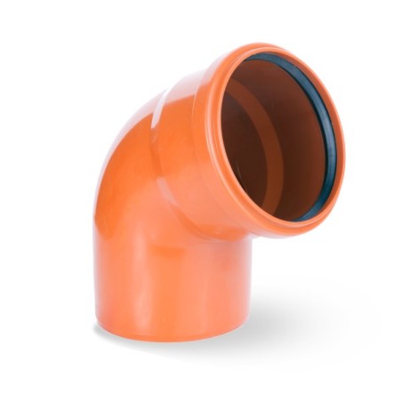 Coude d'égout en PVC orange 67° Ø110mm MF