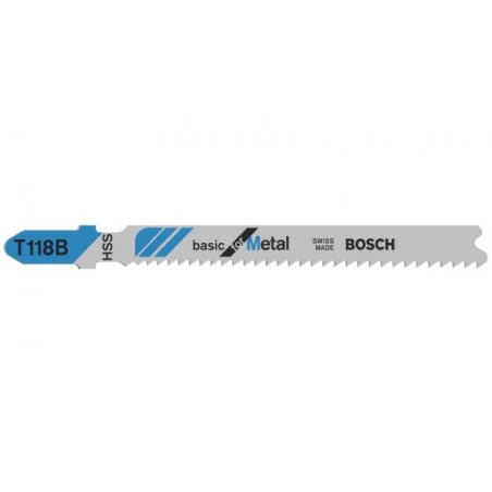 Bosch set de 5 lames de scie sautause T118B Basic For Metal