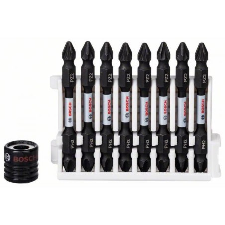 Bosch set de 8 embouts de vissage double Impact Control 65mm PH2-PZ2 + aimant