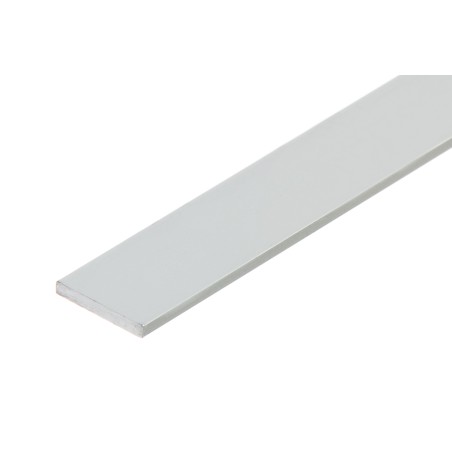 Cezar profilé plat en aluminium anodisé argenté 25x2mm 1m