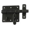 Verrou de box lourd avec porte-cadenas noir 90x85mm