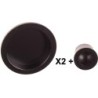 Set poignées de porte encastrable rond noir Ø55mm /2pcs