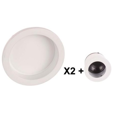 Kit poignées de porte encastrable rond blanc Ø55mm /2pcs