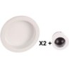 Kit poignées de porte encastrable rond blanc Ø55mm /2pcs