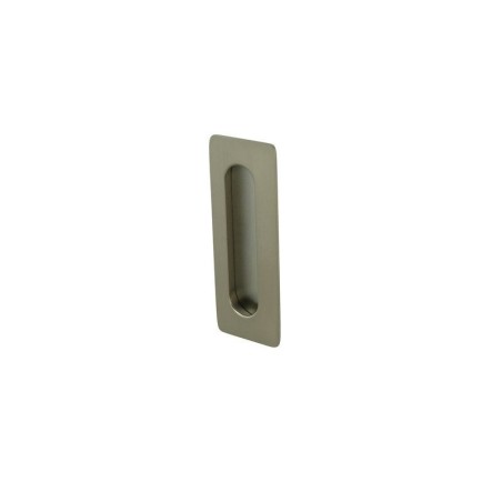 Poignée de porte encastrable rectangulaire zamak nickelé 96mm