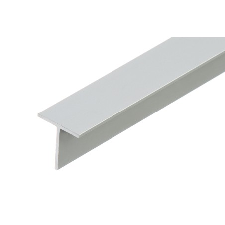 Cezar profilé T en aluminium anodisé argenté 20x1,5mm 1m