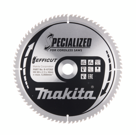 Makita lame de scie Efficut pour bois Ø305x30mm 80D