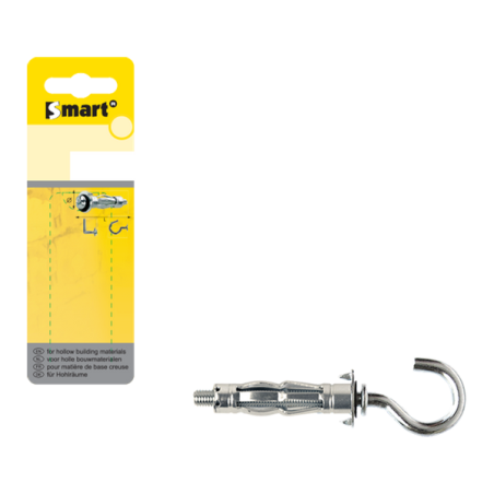 PGB SMART cheville métallique zinguée corps creux + crochet-C M4x32mm /5pcs