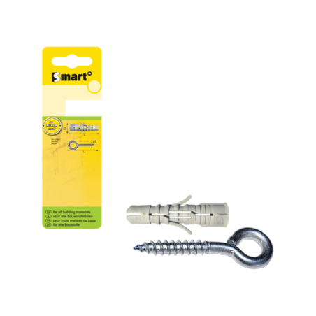 PGB SMART cheville en nylon zingué avec piton fermé Ø6x30mm /6pcs