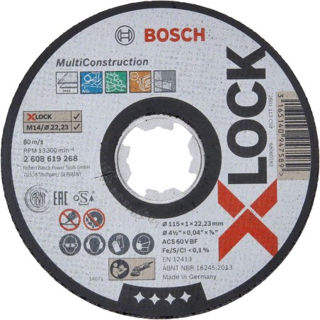 Bosch disque à tronçonner X-LOCK Multi-Construction Ø115mm