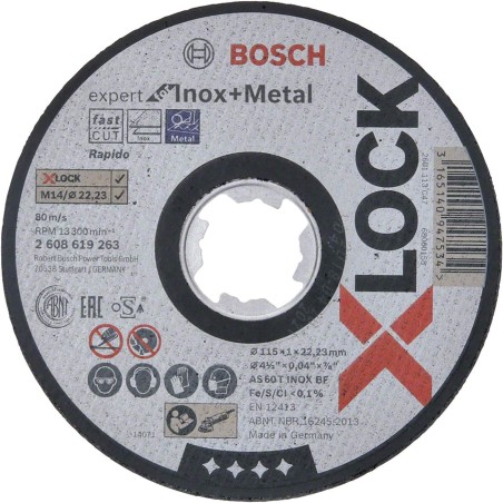 Bosch disque à tronçonner X-LOCK Expert For Inox And Metal Ø115mm